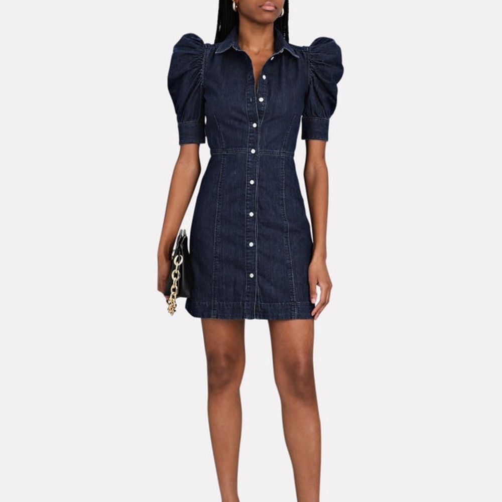 Frame Gillian Denim Puff Sleeve Dress